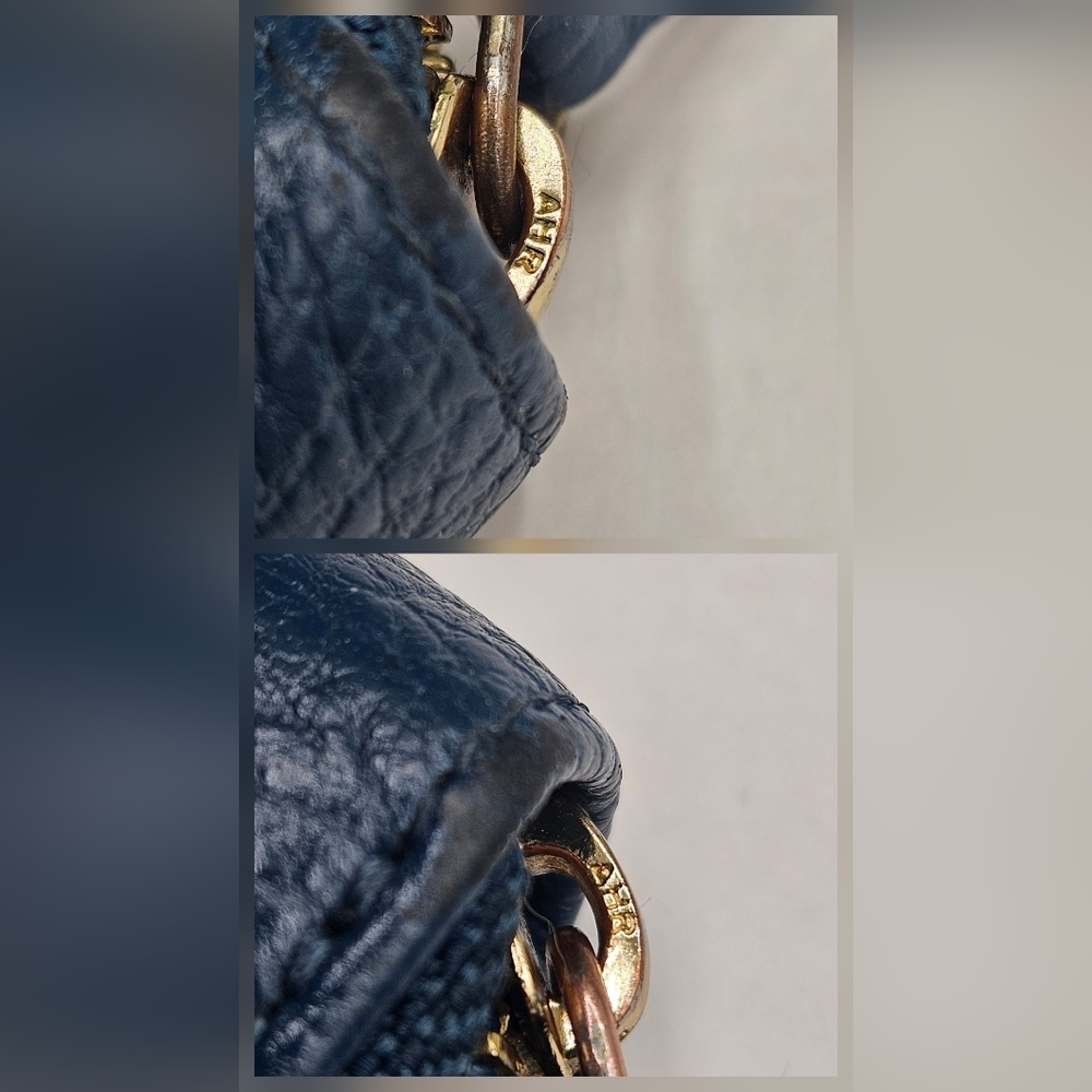 Versace Collection Medusa Blue gold Leather zip around Wallet 1 zippered pocket - Picture 9 of 10